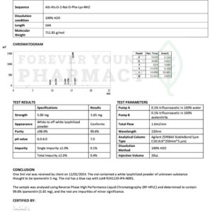 Ipamorelin 5mg – COA – Molecular Solutions Peptides – 12.02.2024