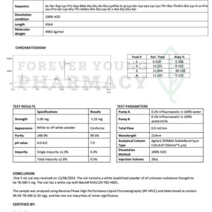 TB-500 5mg – COA -Molecular Solutions Peptides – 12.10.2024