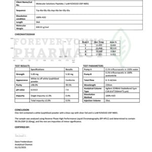 DSIP 5mg – COA – Molecular Solutions Peptide – 01.15.2025
