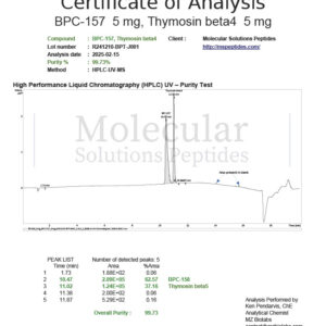 COA_BPC-157_5mg_Thymosin beta4_5mg_R241210-BPT-J001_2025-02-20_COA