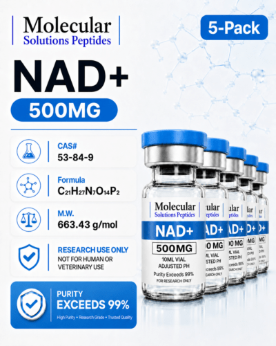 NAD+ (500mg) - 10ml vial 5-Pack (Adjusted pH)