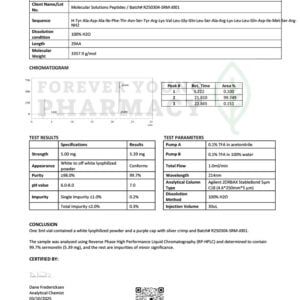 Sermorelin 5mg – COA – Molecular Solutions Peptides – 03.10.2025