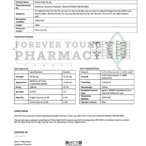 Retatrutide 30mg – COA – Molecular Solutions Peptides – 04.22.2025