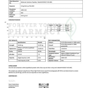 SS-31 10mg – COA – Molecular Solution Peptides – 04.04.2025