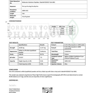 Selank 10mg – COA – Molecular Solutions Peptides – 04.15.2025