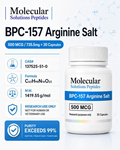 BPC-157 Arginine Salt - 500mcg (735.5mg) x (30 Capsules)
