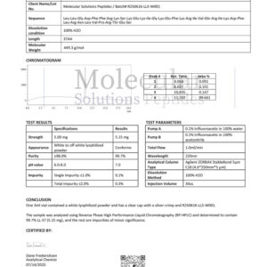 LL-37 5mg Clear – COA – Molecular Solutions Peptides – 07.14.2025