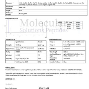 Semaglutide 10mg Yellow – COA – Molecular Solutions Peptides – 07.14.2025