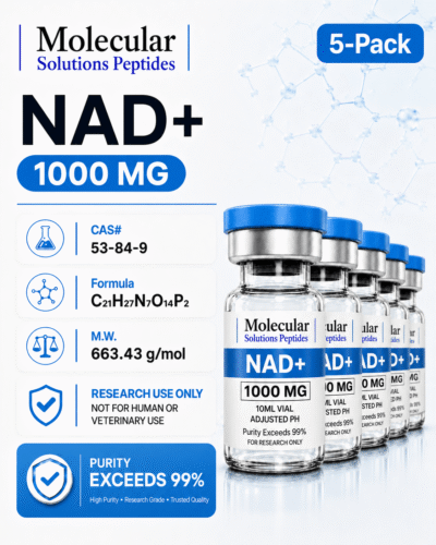 NAD+ (1000mg) - 10ml vial 5-Pack (Adjusted pH)