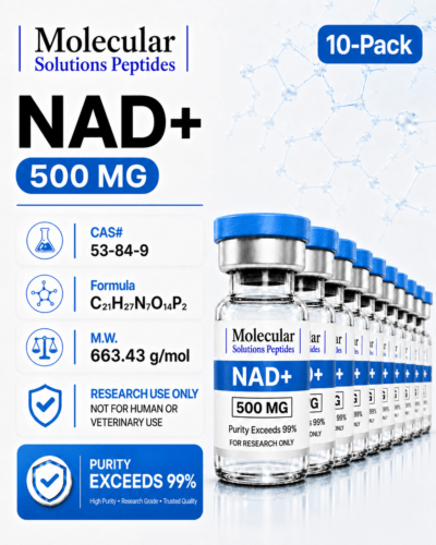 NAD+ (500mg) - 10ml vial 10-Pack (Adjusted pH)