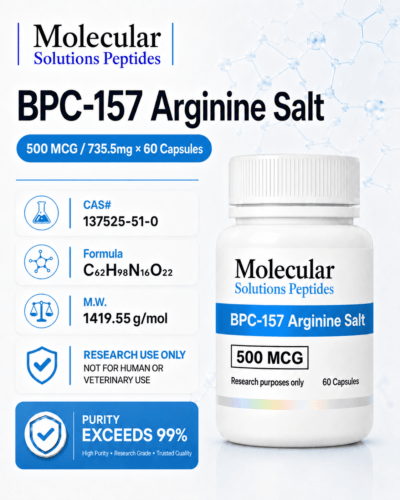 BPC-157 Arginine Salt - 500mcg (735.5mg) x (60 Capsules)