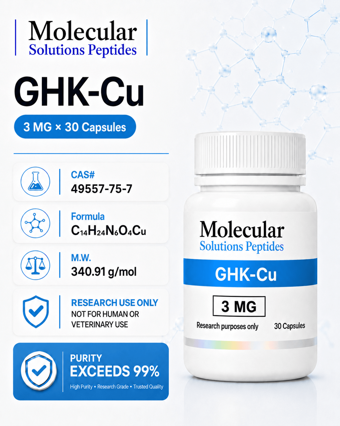 GHK-Cu 3mg x (30 Capsules)
