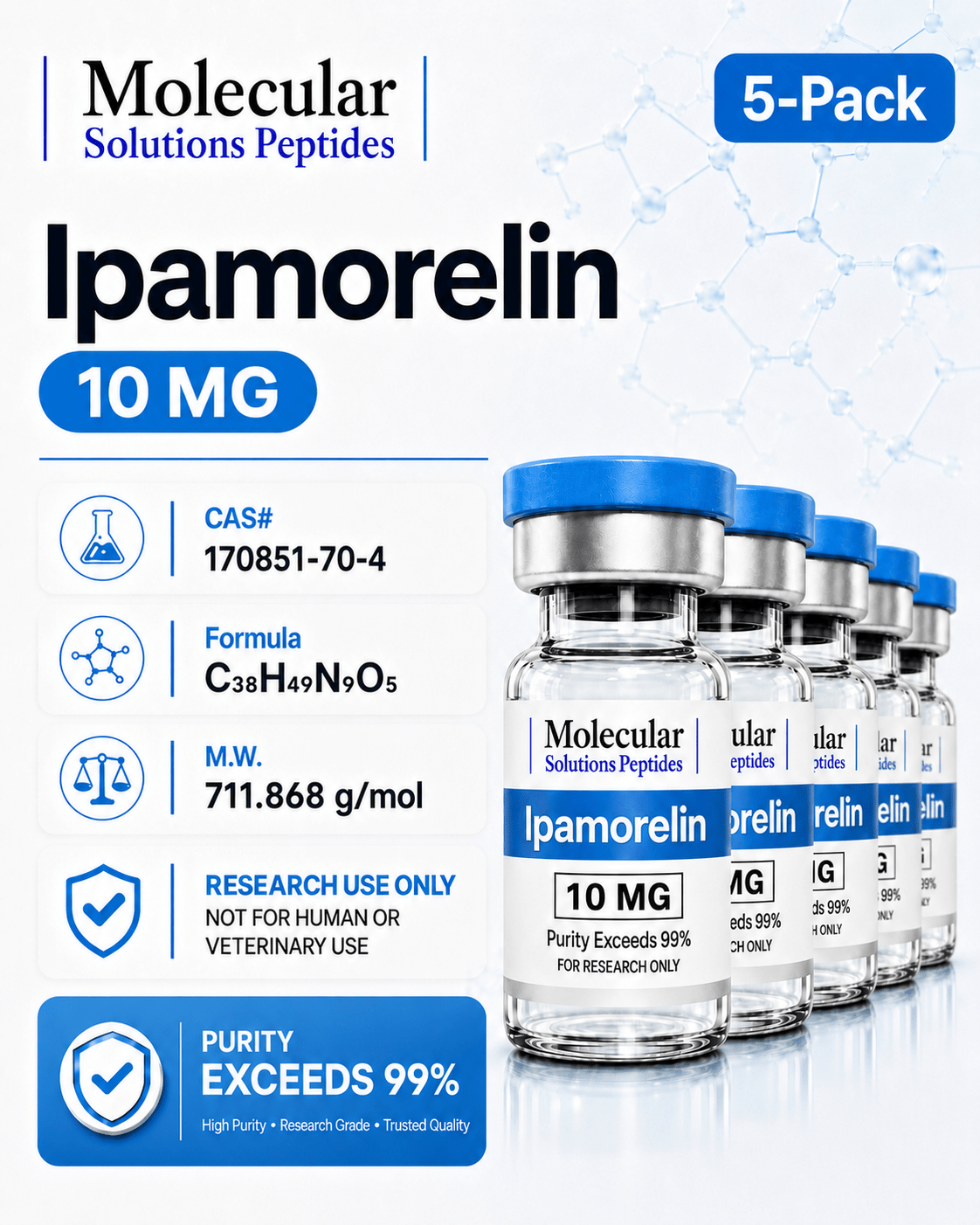 Ipamorelin (10mg) 5-Pack