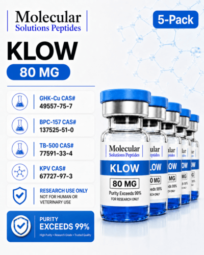 KLOW Peptide 5-Pack – 80mg (GHK-Cu 50mg / BPC-157 10mg / TB-500 10mg / KPV 10mg)