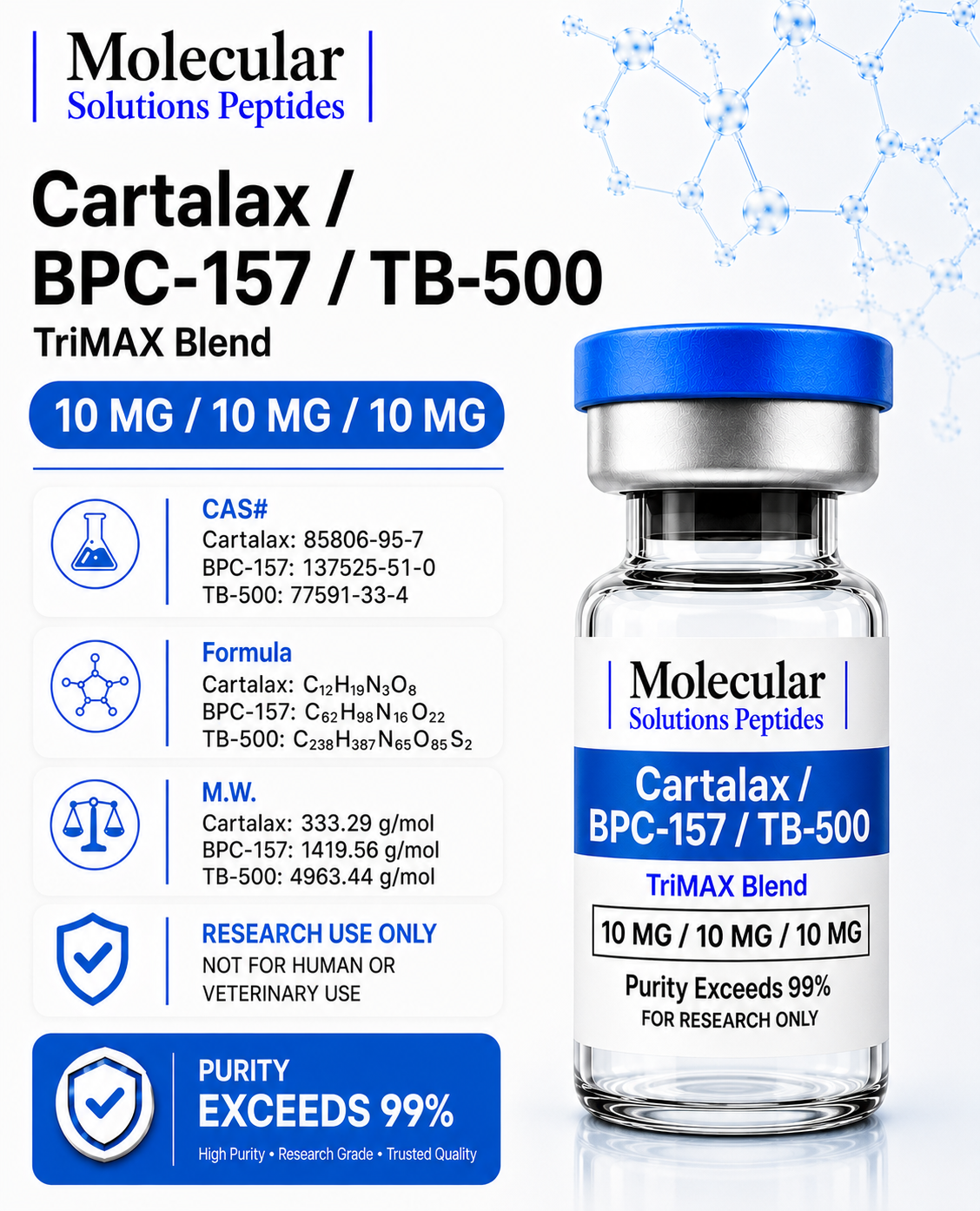 Cartalax / BPC-157 / TB-500 (10/10/10 Blend)