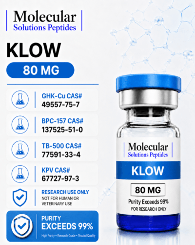 KLOW Peptide Blend – 80mg (GHK-Cu 50mg / BPC-157 10mg / TB-500 10mg / KPV 10mg)