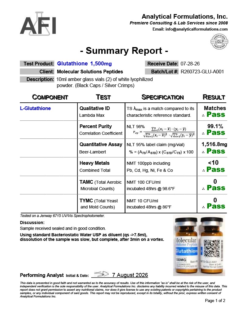 Glutathione (1500mg) - 10ml vial - Image 3