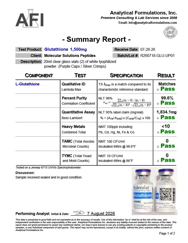 Glutathione (1500mg) - 10ml vial - Image 2