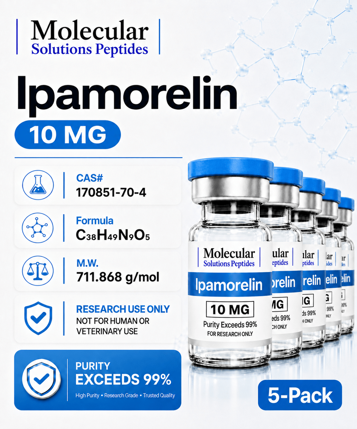 Ipamorelin (10mg) 5-Pack