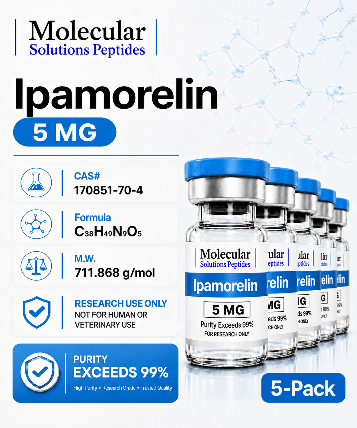 Ipamorelin (5mg) 5-Pack