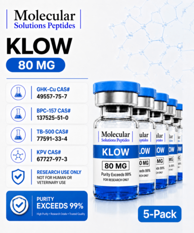KLOW Peptide 5-Pack – 80mg (GHK-Cu 50mg / BPC-157 10mg / TB-500 10mg / KPV 10mg)