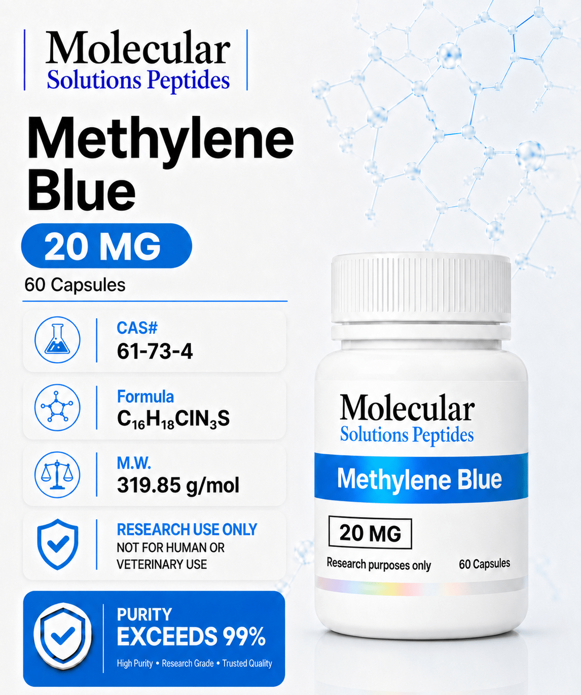 Methylene Blue 20mg (60 Capsules)