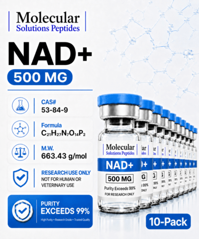 NAD+ (500mg) - 10ml vial 10-Pack (Adjusted pH)
