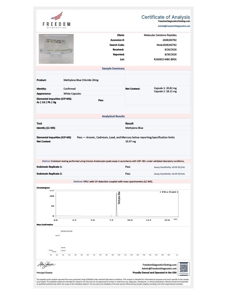Methylene Blue 20mg (60 Capsules) - Image 2