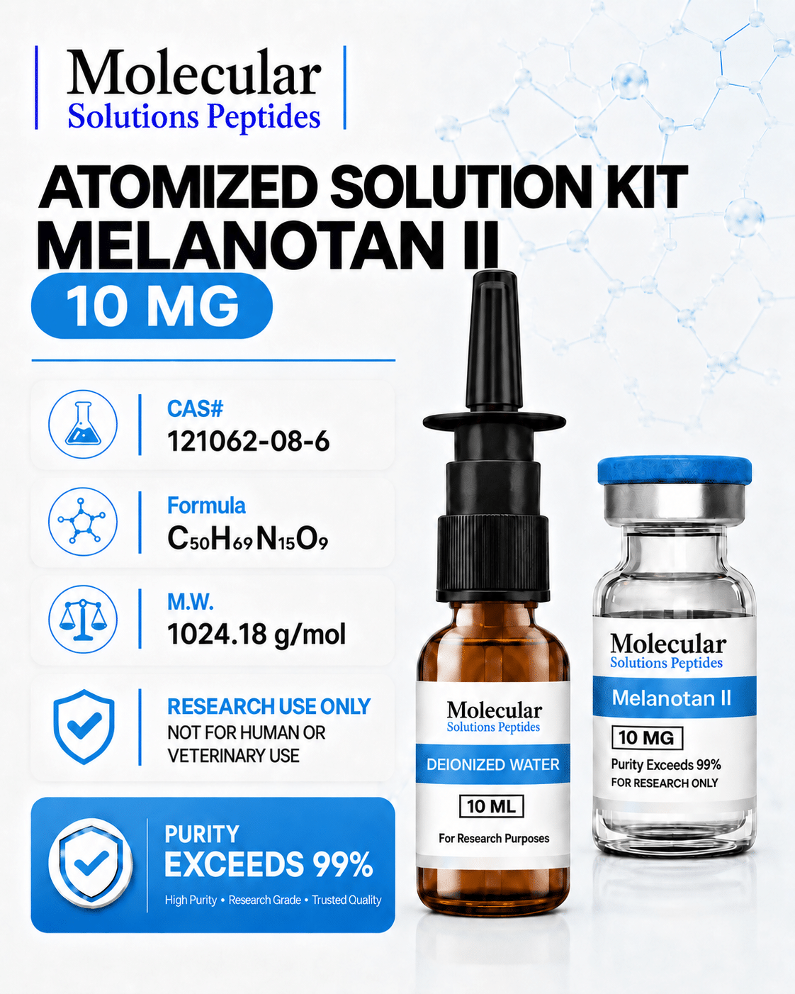 ATOMIZED SOLUTION KIT Melanotan 2 (10mg)