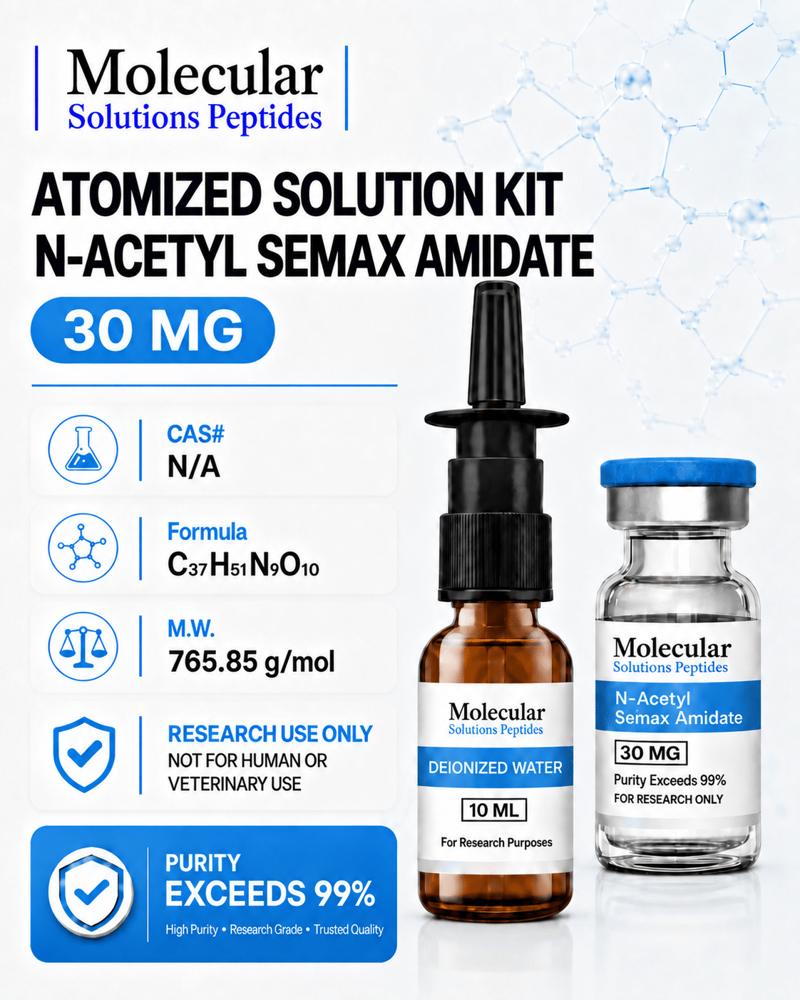 ATOMIZED SOLUTION KIT Semax Amidate 30mg N-Acetyl