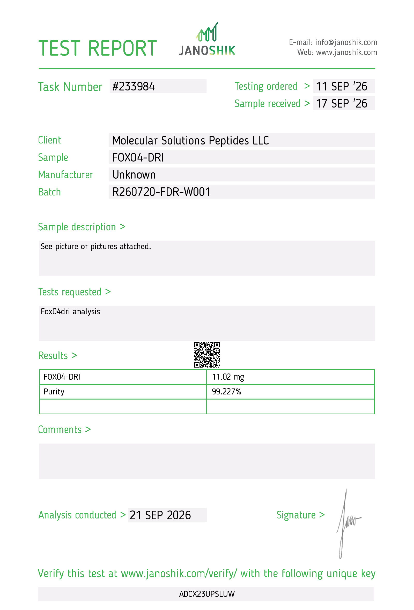 FOXO4-DRI – 10mg - Image 2